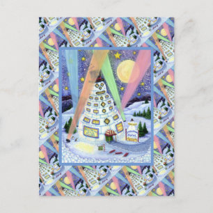 HOTEL FUNNY SNOWMAN, NORDLICHKEITEN UND PENGUINEN POSTKARTE