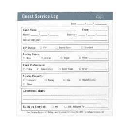Hotel-Gästeservice-Log-Logo Minimalistisch  Notizblock