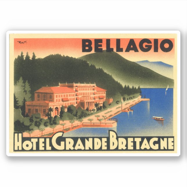 Hotel Grande Bretagne Bellagio Aufkleber (Vorderseite)