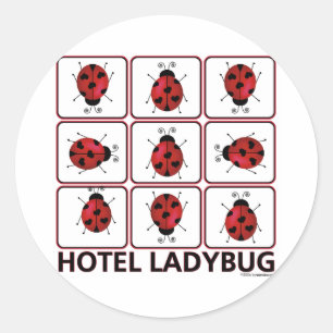 Hotel Ladybug Runder Aufkleber