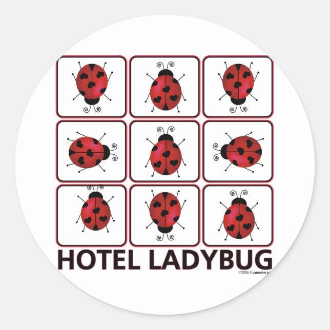 Hotel Ladybug Runder Aufkleber (Vorderseite)