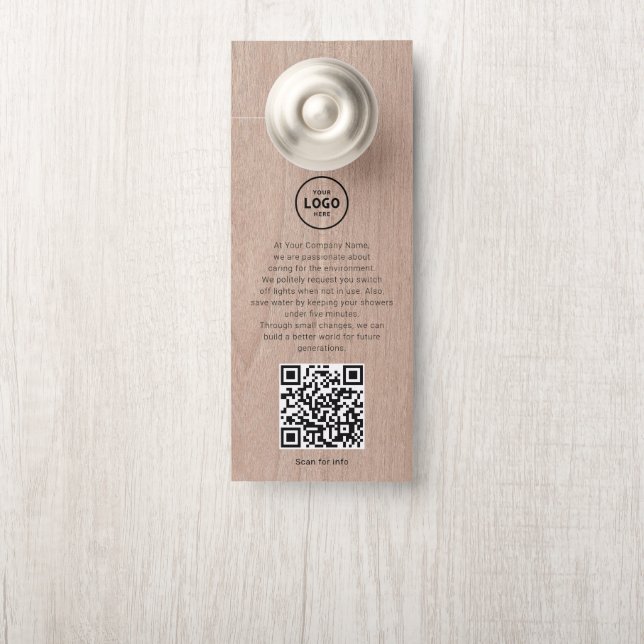 Hotel-Logo-QR-Code-Gästeinformations-Türhänger Türanhänger (Auf Knauf)