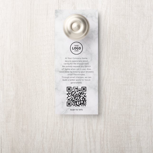 Hotel-Logo-QR-Code-Gästeinformations-Türhänger Türanhänger (Auf Knauf)