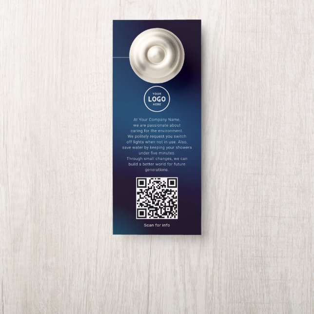 Hotel-Logo-QR-Code-Gästeinformations-Türhänger Türanhänger (Auf Knauf)