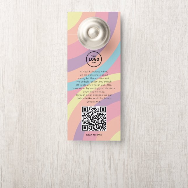 Hotel-Logo-QR-Code-Gästeinformations-Türhänger Türanhänger (Auf Knauf)