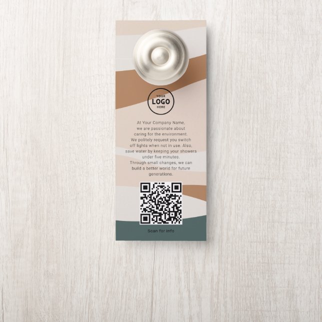 Hotel-Logo-QR-Code-Gästeinformations-Türhänger Türanhänger (Auf Knauf)