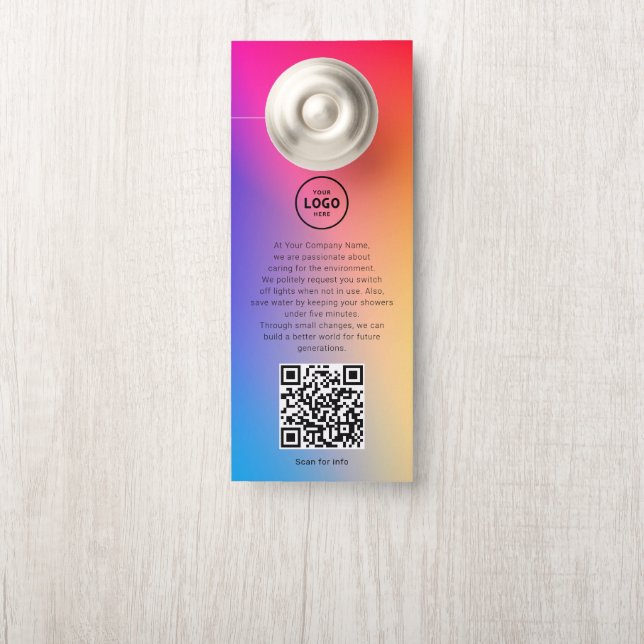 Hotel-Logo-QR-Code-Gästeinformations-Türhänger Türanhänger (Auf Knauf)