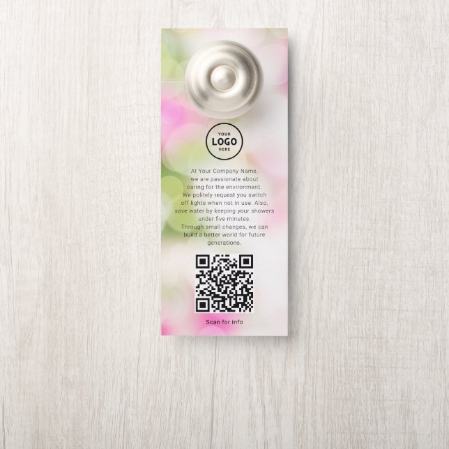 Hotel-Logo-QR-Code-Gästeinformations-Türhänger Türanhänger (Auf Knauf)