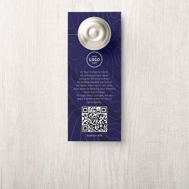 Hotel-Logo-QR-Code-Gästeinformations-Türhänger Türanhänger (Auf Knauf)