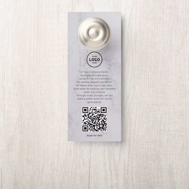 Hotel-Logo-QR-Code-Gästeinformations-Türhänger Türanhänger (Auf Knauf)