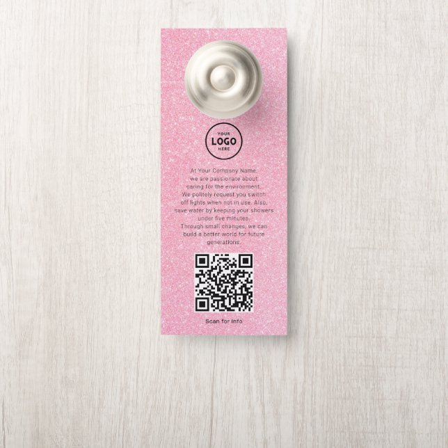 Hotel-Logo-QR-Code-Gästeinformations-Türhänger Türanhänger (Auf Knauf)
