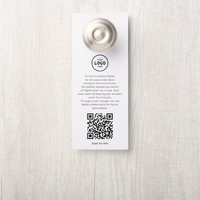 Hotel-Logo-QR-Code-Gästeinformations-Türhänger Türanhänger (Auf Knauf)