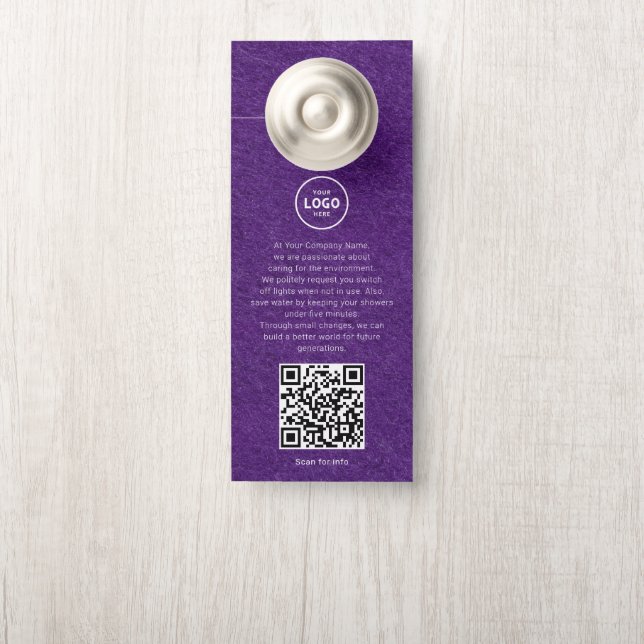 Hotel-Logo-QR-Code-Gästeinformations-Türhänger Türanhänger (Auf Knauf)