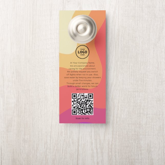Hotel-Logo QR-Code Gastinformation Türhänger Türanhänger (Auf Knauf)