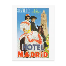 Hotel Madrid Vintage Travel Poster