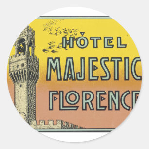 Hotel Majestic Florence Runder Aufkleber