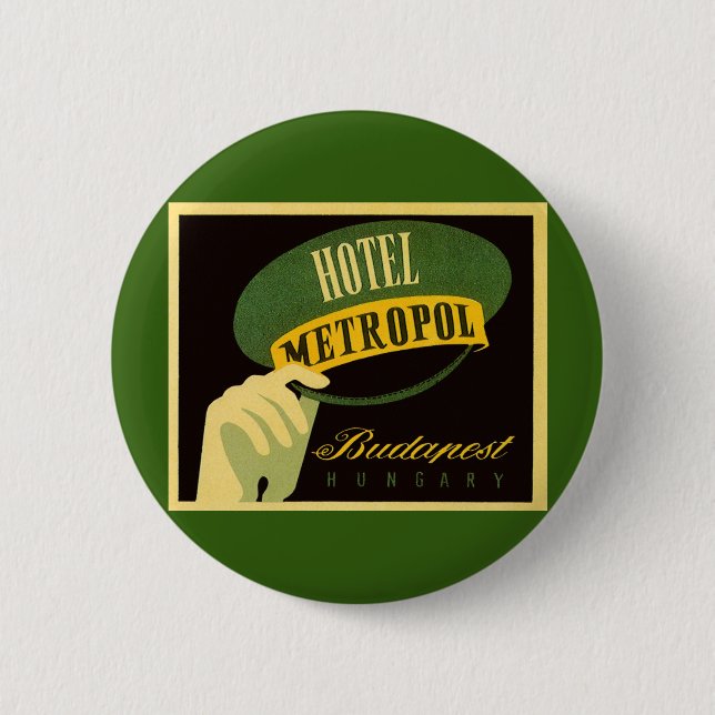 Hotel Metropol Budapest Ungarn Bellhop Hat Button (Vorderseite)