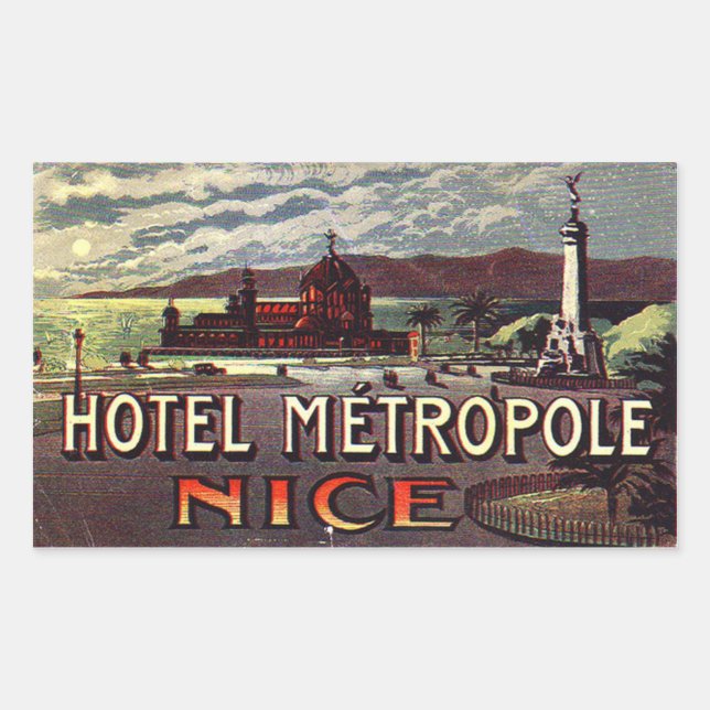 Hotel Metropole (Nizza, Frankreich) Rechteckiger Aufkleber (Vorderseite)