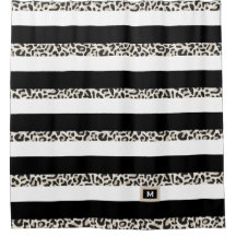 Hotel Monogram Black Rose Gold Weißer Streifen Bat