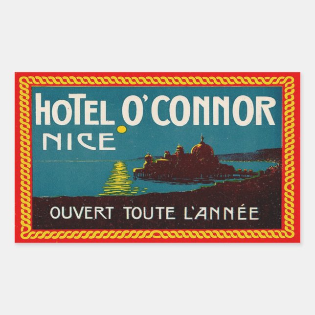 Hotel O'Connor (Nizza, Frankreich) Rechteckiger Aufkleber (Vorderseite)