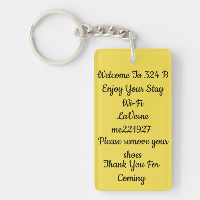 Hotel oder ein BNB Schlüsselanhänger für Ihren (Vorderseite)