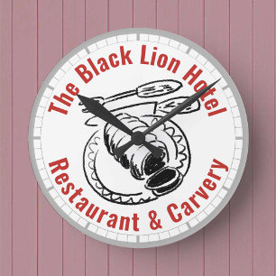 Hotel oder Pub Restaurant Speisesaal oder Carvery Runde Wanduhr