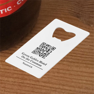Hotel oder Restaurant mit QR Code. Hotel Guest Geldbeutel Flaschenöffner