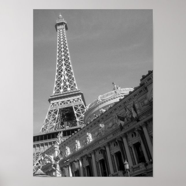 Hotel Paris in Las Vegas (B&W) Poster (Vorne)