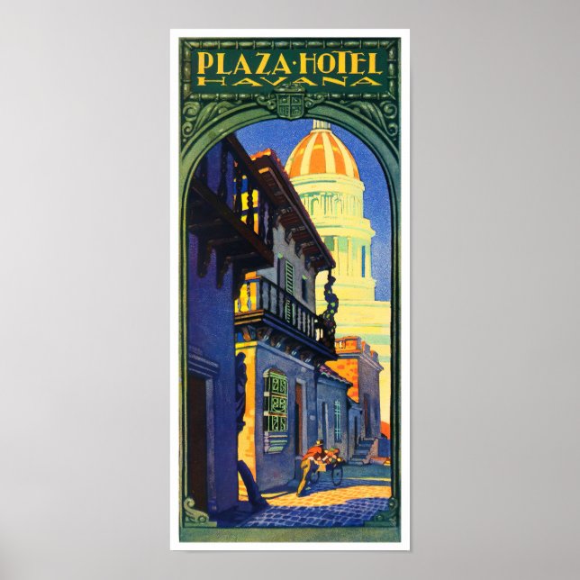 Hotel Plaza Havana Vintage Reiseplakat Poster (Vorne)
