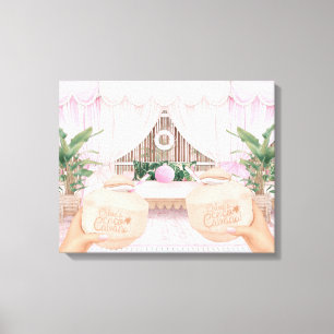 Hotel Pool Cabana   Kokosnuss Leinwanddruck