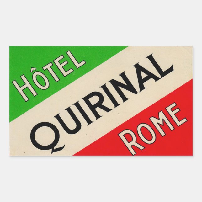 Hotel Quirinal (Rom, Italien) Rechteckiger Aufkleber (Vorderseite)
