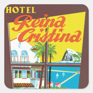 Hotel Reina Cristina ~ Algeciras Quadratischer Aufkleber