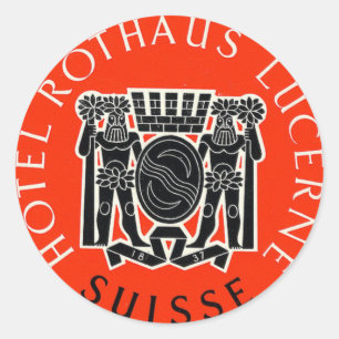 Hotel Rothaus Luzern Schweiz Reisekleber Runder Aufkleber