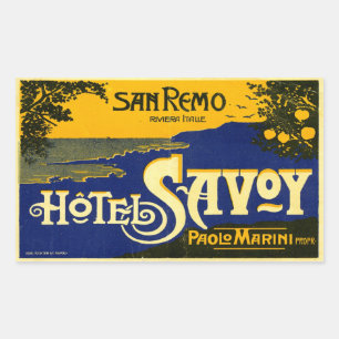 Hotel Savoy (Sanremo Italien) Rechteckiger Aufkleber