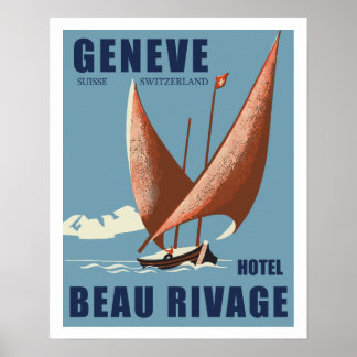 Hotel schönes Ufer (Geneva - Switzerland) Poster