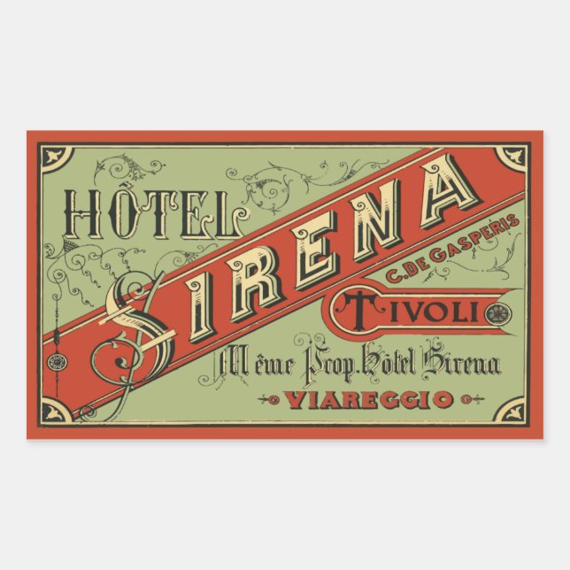 Hotel Sirena (Tivoli - Italien) Rechteckiger Aufkleber (Vorderseite)