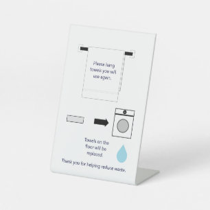 Hotel Towel Water Conservation Sign Sockelschild