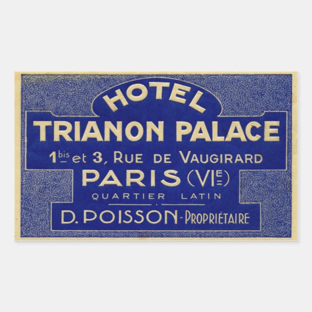 Hotel Trianon Palace (Paris Frankreich) Rechteckiger Aufkleber (Vorderseite)