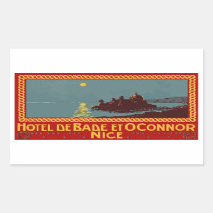 Hotel von Baden und Conor (Nizza) Vector Format Rechteckiger Aufkleber