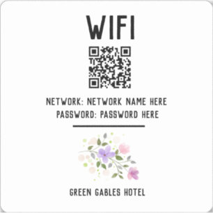 Hotel WiFi Aufkleber mit QR Code