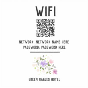 Hotel WiFi Aufkleber mit QR Code