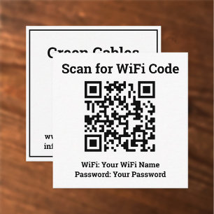 Hotel Wifi Details Plus QR Code Plus Adresse Telefonnummerkarte