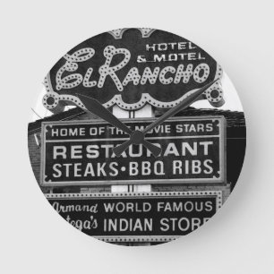 Hotel-Zeichen EL Rancho Runde Wanduhr