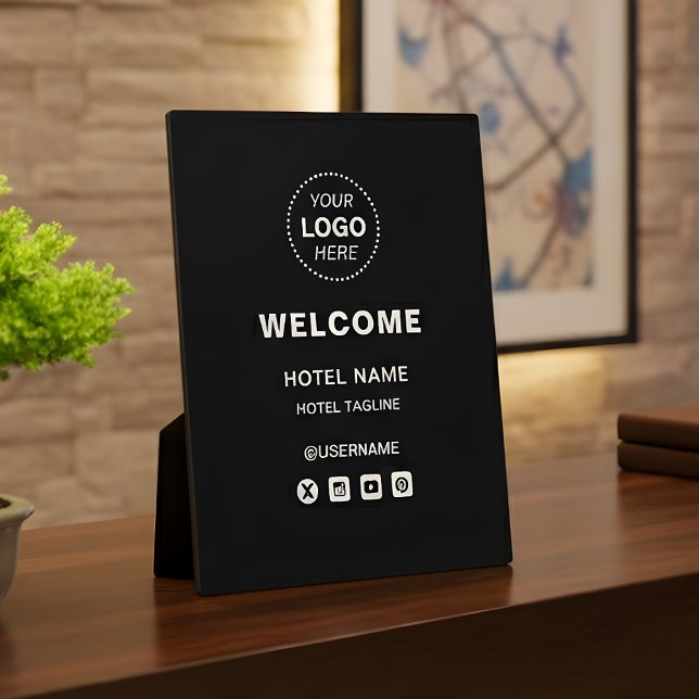 Hotelname & Logo Einfache Empfänge Willkommen Fotoplatte (Von Creator hochgeladen)