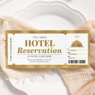 Hotelreservierungs-Urlaubs-Gold-Gutschein Einladung