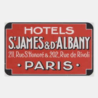 Hotels St James & d'Albany (Paris Frankreich) Rechteckiger Aufkleber