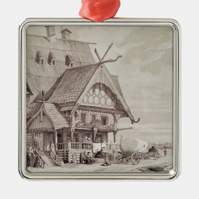 Hotels und Gast-Häuser Silbernes Ornament (Vorne)