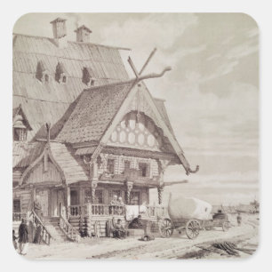 Hotels und Gästehäuser Quadratischer Aufkleber