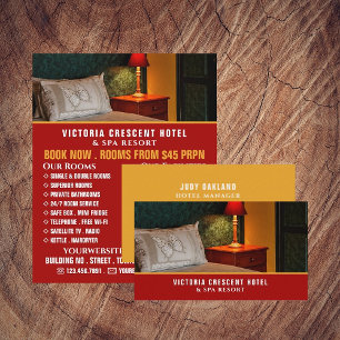 Hotelzimmer, Hotelunterkunft Business Card Visitenkarte