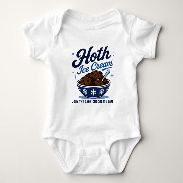 Hoth Eiscreme Dunkle Schokolade Lustig Baby Strampler (Vorderseite)